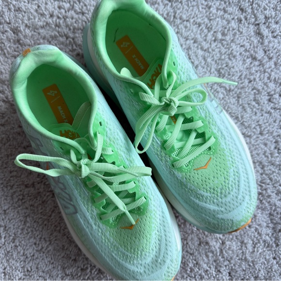 Hoka Women's Mach X -Regular Width | Lime Glow/Sunlit Ocean | Size 8 - Picture 6 of 8